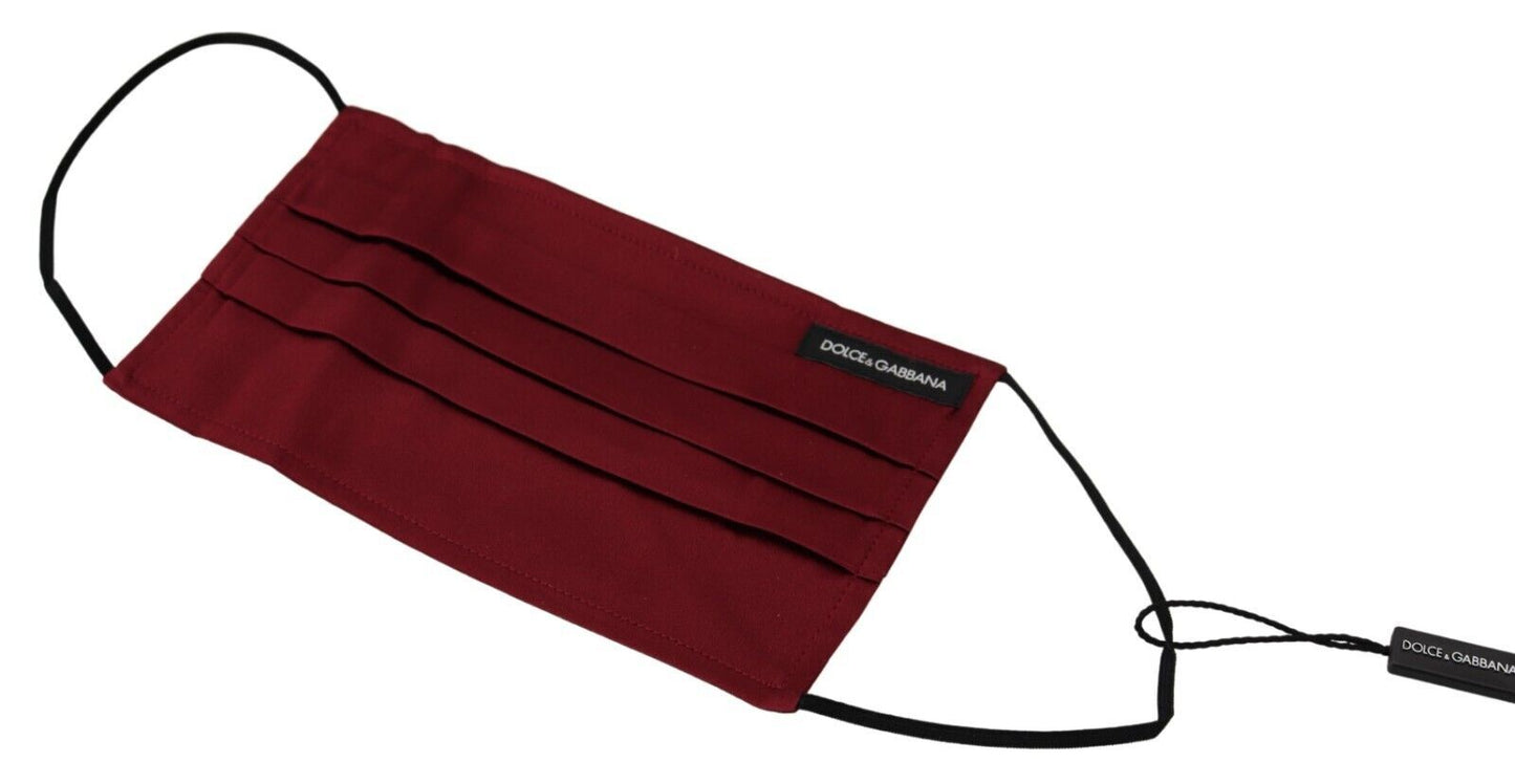 Dolce &amp; Gabbana – Kastanienbraune Gesichtsmaske aus plissierter Seide mit elastischem Ohrband, Einheitsgröße