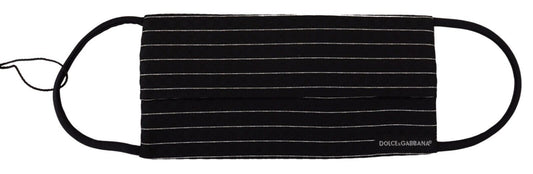 Dolce &amp; Gabbana – Gesichtsmaske mit elastischem Ohrband in Schwarz und Weiß mit Streifen in Einheitsgröße