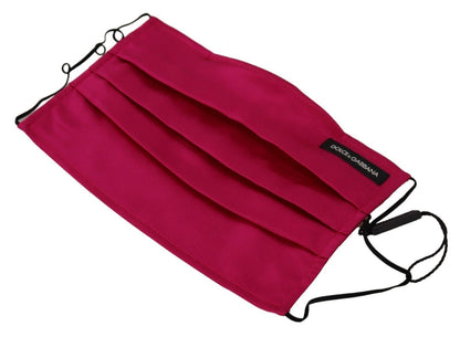 Dolce &amp; Gabbana – Kastanienbraune Gesichtsmaske aus plissierter Seide mit elastischem Ohrband, Einheitsgröße