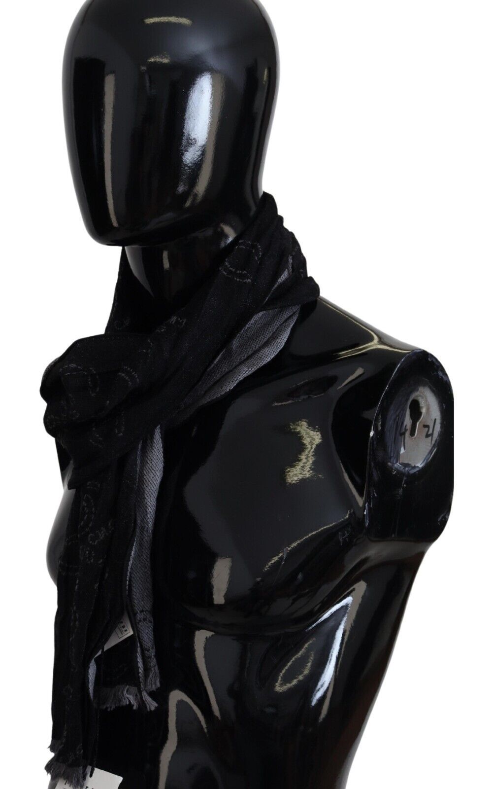 Costume National Herren-Halstuch, Schwarz/Grau, Logo-Print