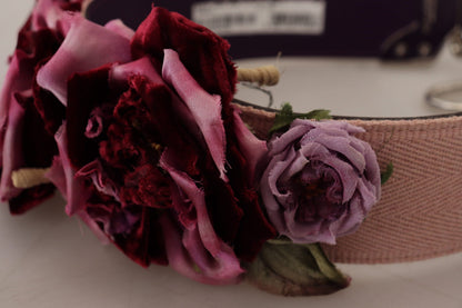 Dolce &amp; Gabbana – Schultergurt aus Metall mit mehrfarbigen Blumenapplikationen