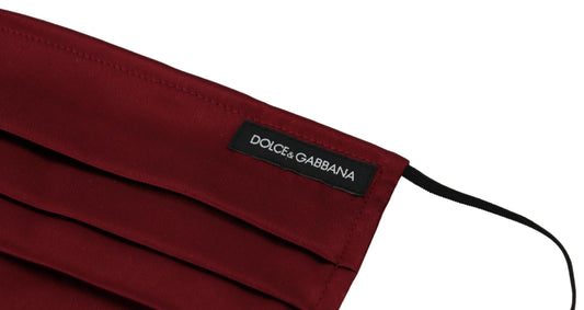 Dolce &amp; Gabbana – Kastanienbraune Gesichtsmaske aus plissierter Seide mit elastischem Ohrband, Einheitsgröße
