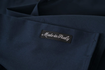 Roberto Cavalli Navy Blue Cotton Dress Formal Shirt