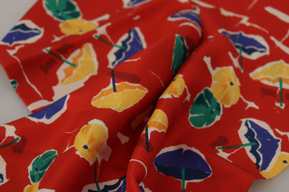 Dolce &amp; Gabbana – Mehrfarbiger Schal mit Fransen und DG-Regenschirm-Print