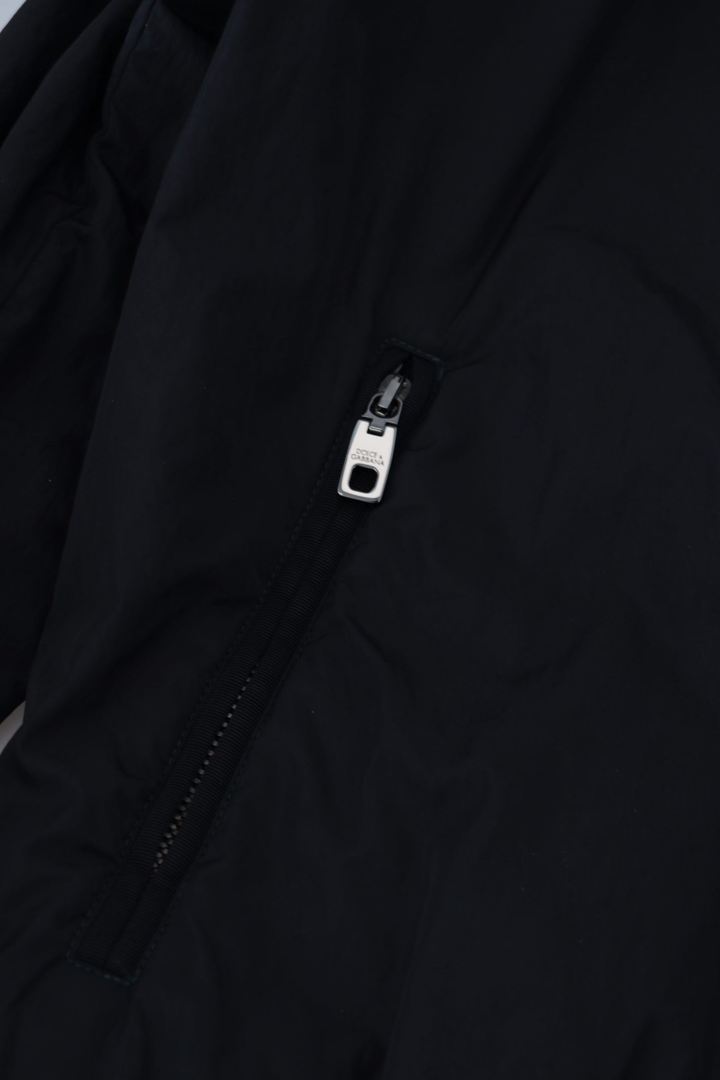 Dolce &amp; Gabbana – Bomberjacke mit Reißverschluss und Logo aus schwarzem Nylon