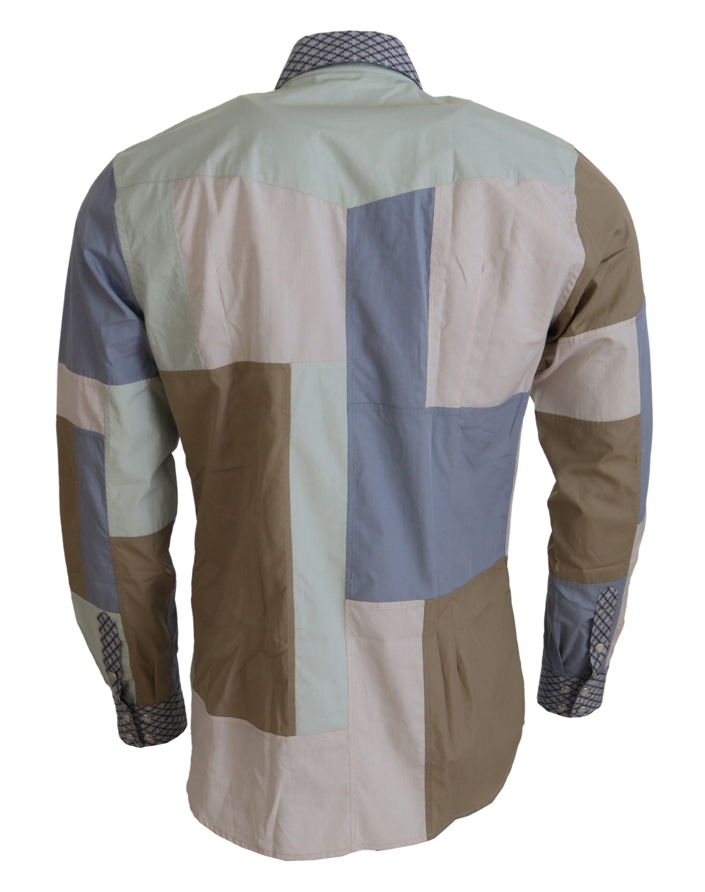 Dolce &amp; Gabbana Mehrfarbiges schmales Baumwoll-Patchwork-Hemd