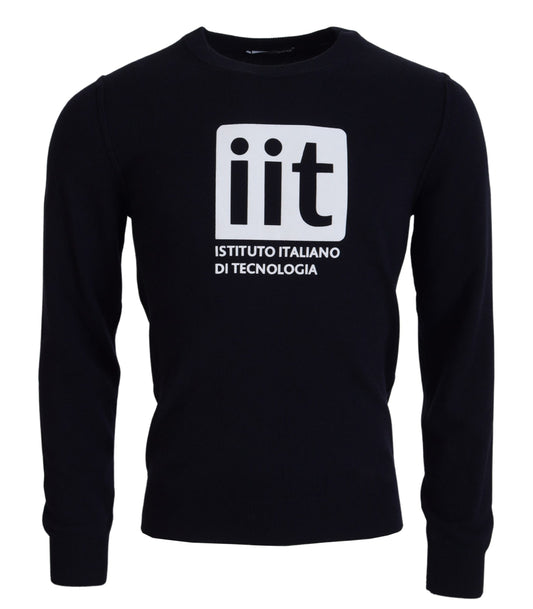 Dolce &amp; Gabbana Blauer Kaschmirpullover mit iit-Print