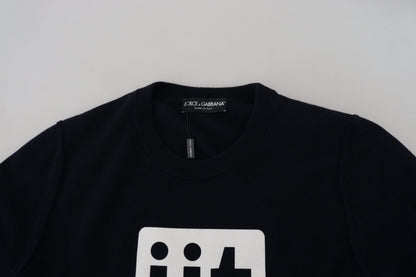 Dolce &amp; Gabbana Blauer Kaschmirpullover mit iit-Print