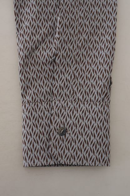 Dolce &amp; Gabbana Grau Braun GOLD Slim Fit Formelles Hemd