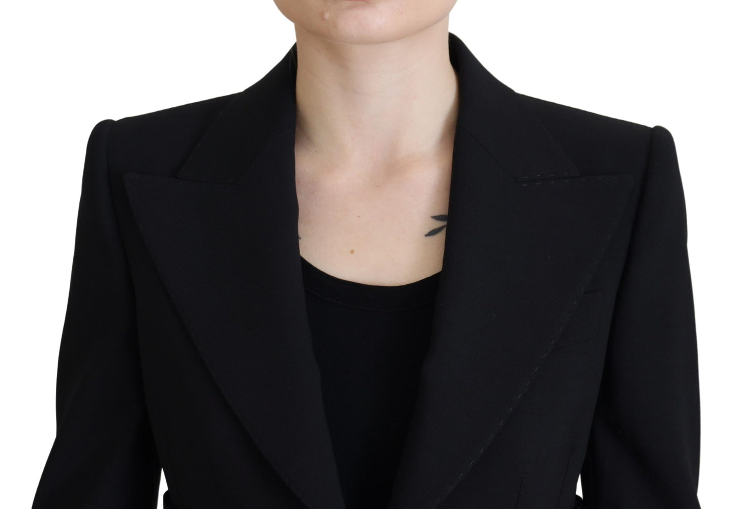 Dolce &amp; Gabbana – Schwarze, einreihige Blazer-Wolljacke