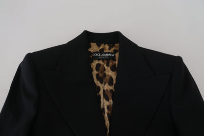 Dolce &amp; Gabbana – Schwarze, einreihige Blazer-Wolljacke