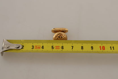 Dolce &amp; Gabbana Manschettenknöpfe aus vergoldetem Messing mit runder Nadel