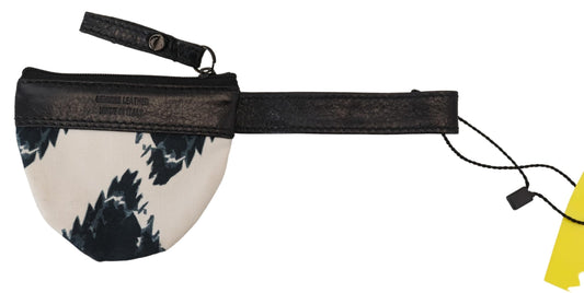 Costume National Geldbörse aus echtem Leder mit Riemen, weiß