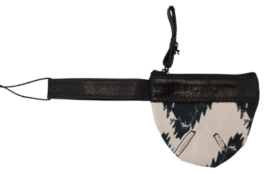 Costume National Geldbörse aus echtem Leder mit Riemen, weiß