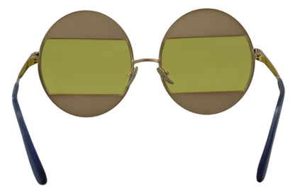Dolce &amp; Gabbana – DG2209B – Sonnenbrille mit ovalen Metallkristallen in Gold