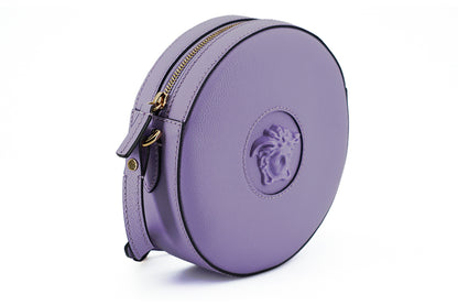 Versace Elegante, runde Umhängetasche in Lila