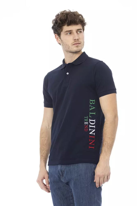Baldinini Trend Blaues Herren-Poloshirt aus Baumwolle