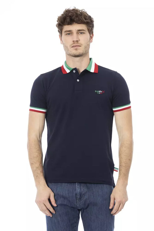 Baldinini Trend Blaues Herren-Poloshirt aus Baumwolle
