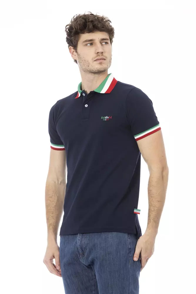 Baldinini Trend Blaues Herren-Poloshirt aus Baumwolle