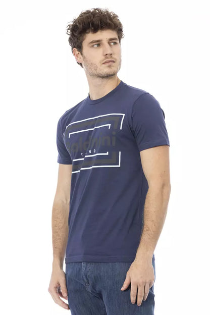 Baldinini Trend Blaues Herren-T-Shirt aus Baumwolle