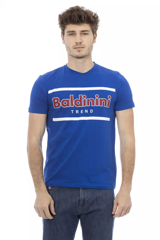 Baldinini Trend Blaues Herren-T-Shirt aus Baumwolle