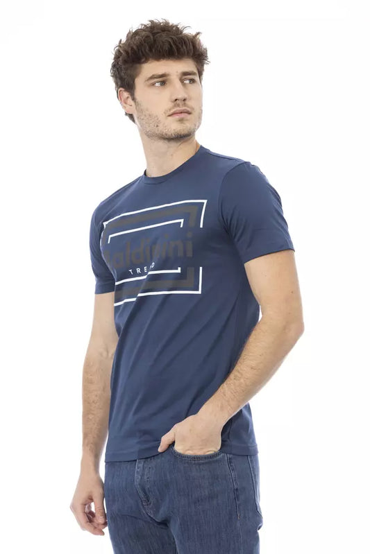 Baldinini Trend Blaues Herren-T-Shirt aus Baumwolle