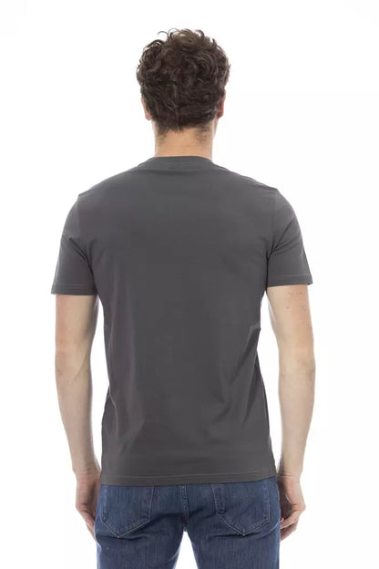 Baldinini Trend Graues Herren-T-Shirt aus Baumwolle