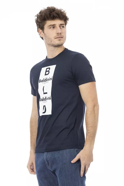 Baldinini Trend Blaues Herren-T-Shirt aus Baumwolle