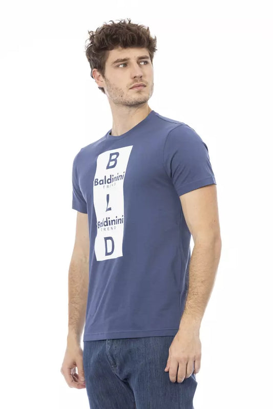 Baldinini Trend Blaues Herren-T-Shirt aus Baumwolle