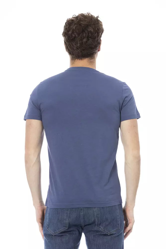 Baldinini Trend Blaues Herren-T-Shirt aus Baumwolle