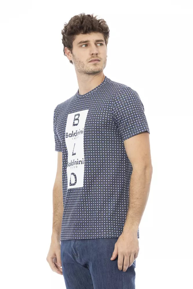 Baldinini Trend Graues Herren-T-Shirt aus Baumwolle
