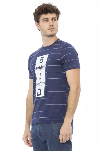 Baldinini Trend Blaues Herren-T-Shirt aus Baumwolle