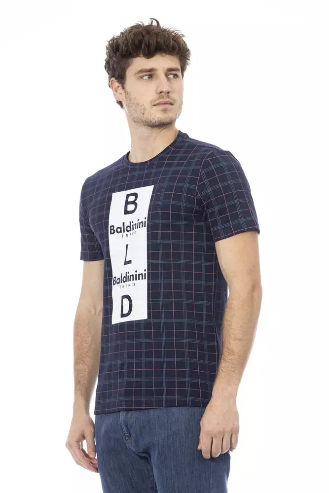 Baldinini Trend Blaues Herren-T-Shirt aus Baumwolle