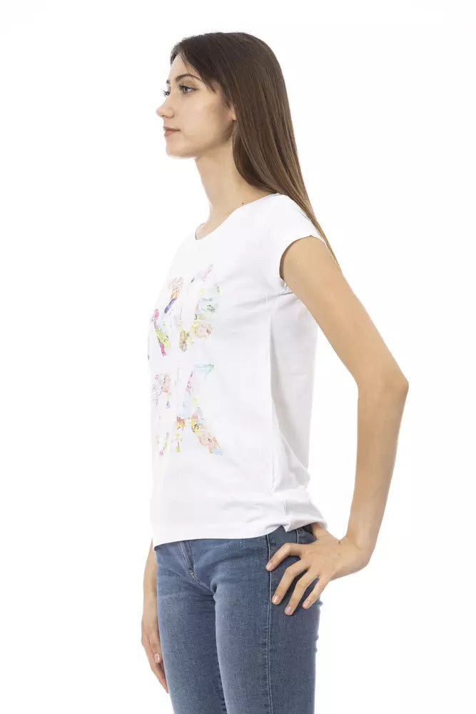 Trussardi Action Weißes Baumwoll-T-Shirt für Damen