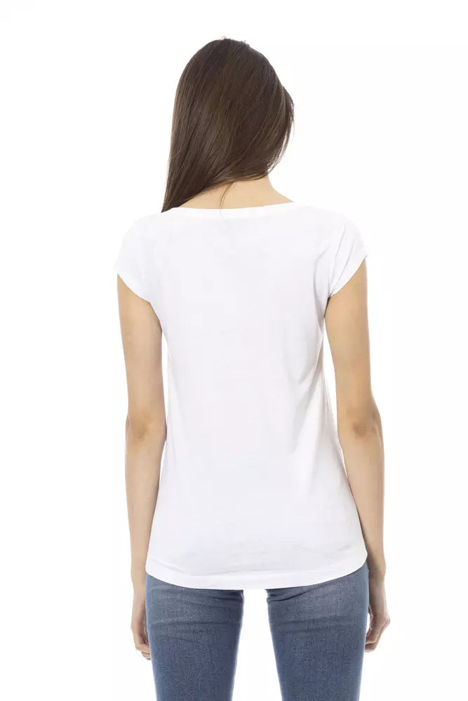 Trussardi Action Weißes Baumwoll-T-Shirt für Damen