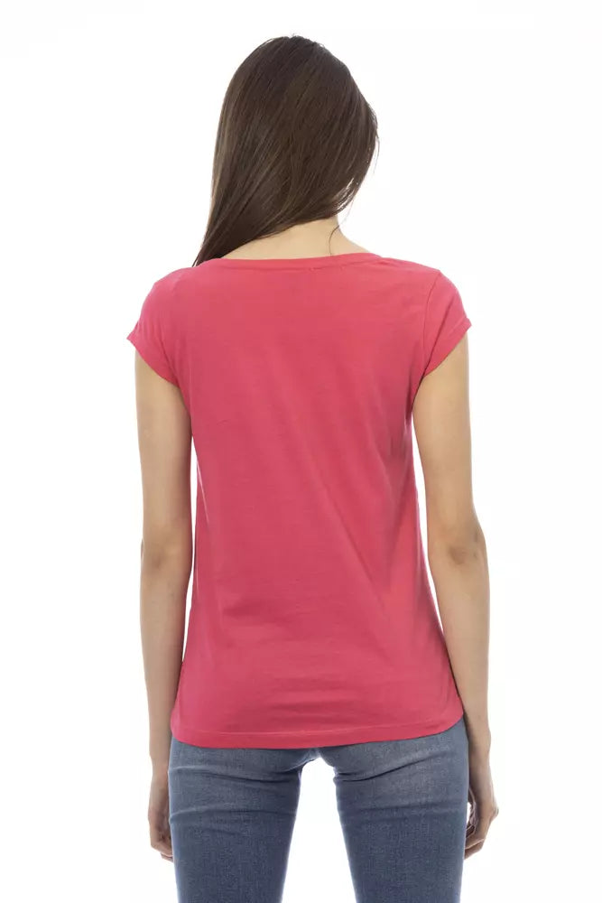 Trussardi Action Mehrfarbiges Damen-T-Shirt aus Baumwolle