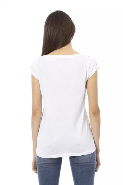 Trussardi Action Weißes Baumwoll-T-Shirt für Damen