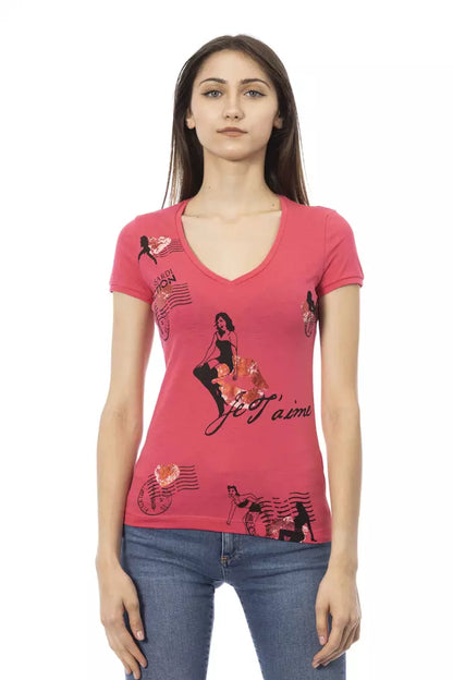 Trussardi Action Mehrfarbiges Damen-T-Shirt aus Baumwolle