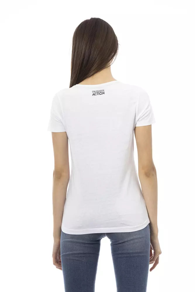 Trussardi Action Weißes Baumwoll-T-Shirt für Damen
