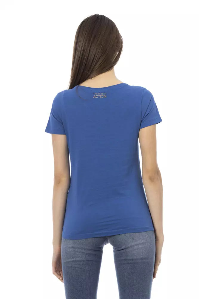 Trussardi Action Blaues Baumwoll-T-Shirt für Damen