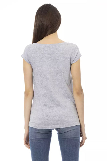 Trussardi Action Graues Baumwoll-T-Shirt für Damen