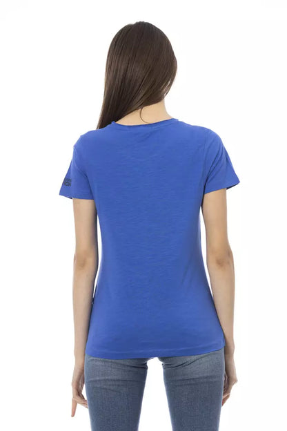 Trussardi Action Blaues Baumwoll-T-Shirt für Damen