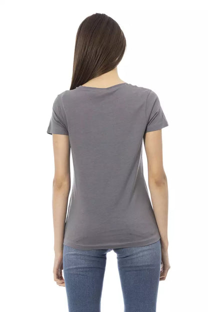 Trussardi Action Graues Baumwoll-T-Shirt für Damen