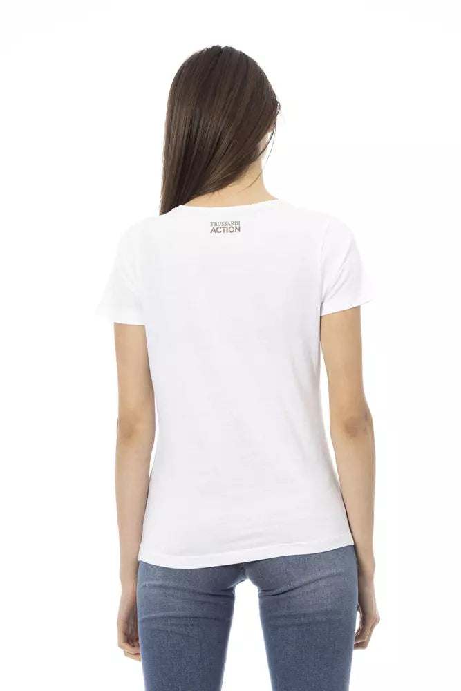 Trussardi Action Weißes Baumwoll-T-Shirt für Damen