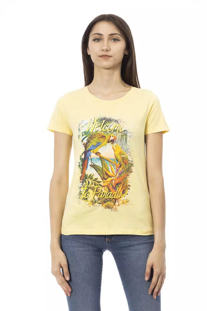 Trussardi Action „Gelbes Baumwoll-Damen-T-Shirt“