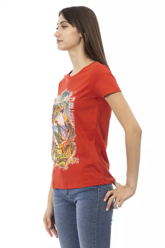 Trussardi Action Rotes Baumwoll-T-Shirt für Damen