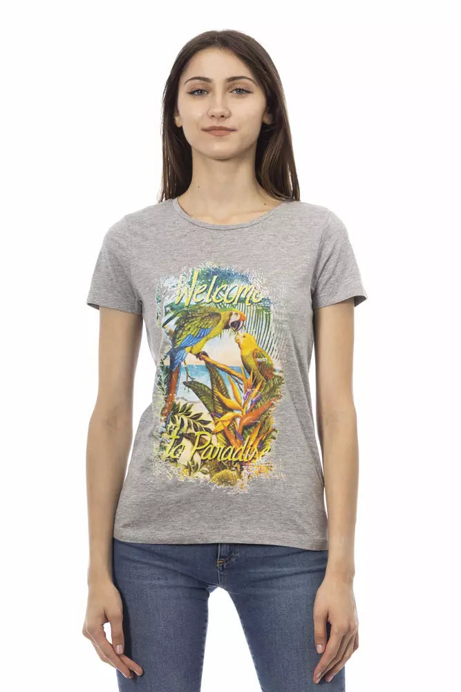 Trussardi Action Graues Baumwoll-T-Shirt für Damen