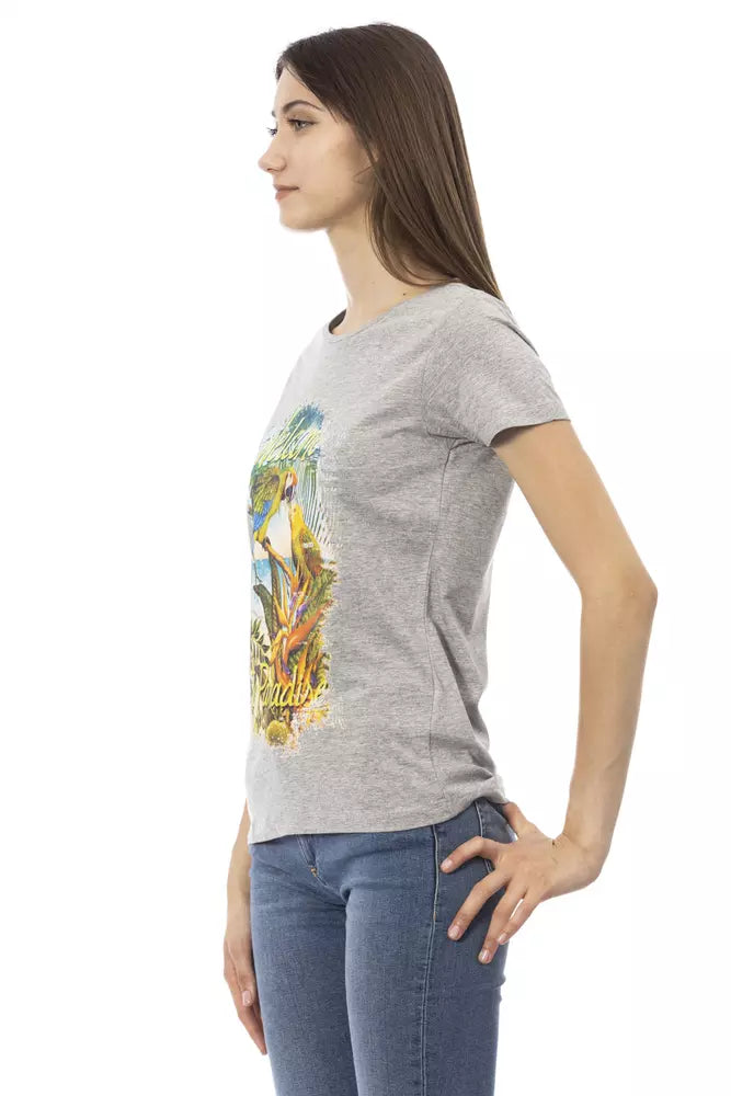 Trussardi Action Graues Baumwoll-T-Shirt für Damen