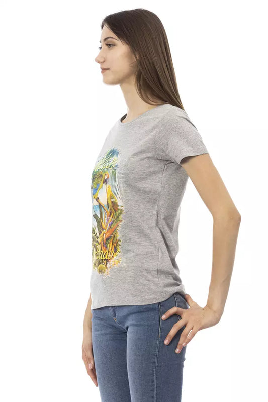 Trussardi Action Graues Baumwoll-T-Shirt für Damen
