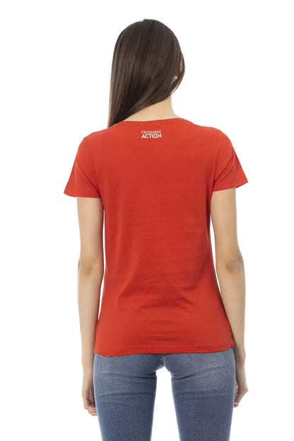 Trussardi Action Rotes Baumwoll-T-Shirt für Damen